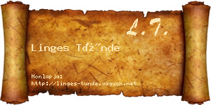 Linges Tünde névjegykártya